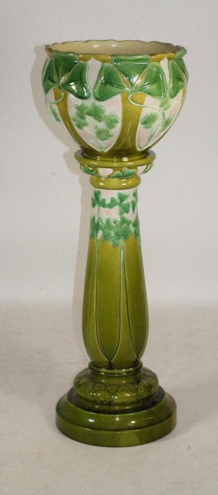 A BURMANTOFTS "FAIENCE" JARDINIERE AND STAND Image