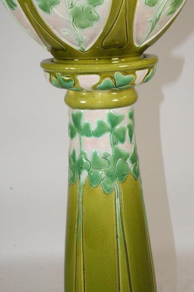 A BURMANTOFTS "FAIENCE" JARDINIERE AND STAND Image