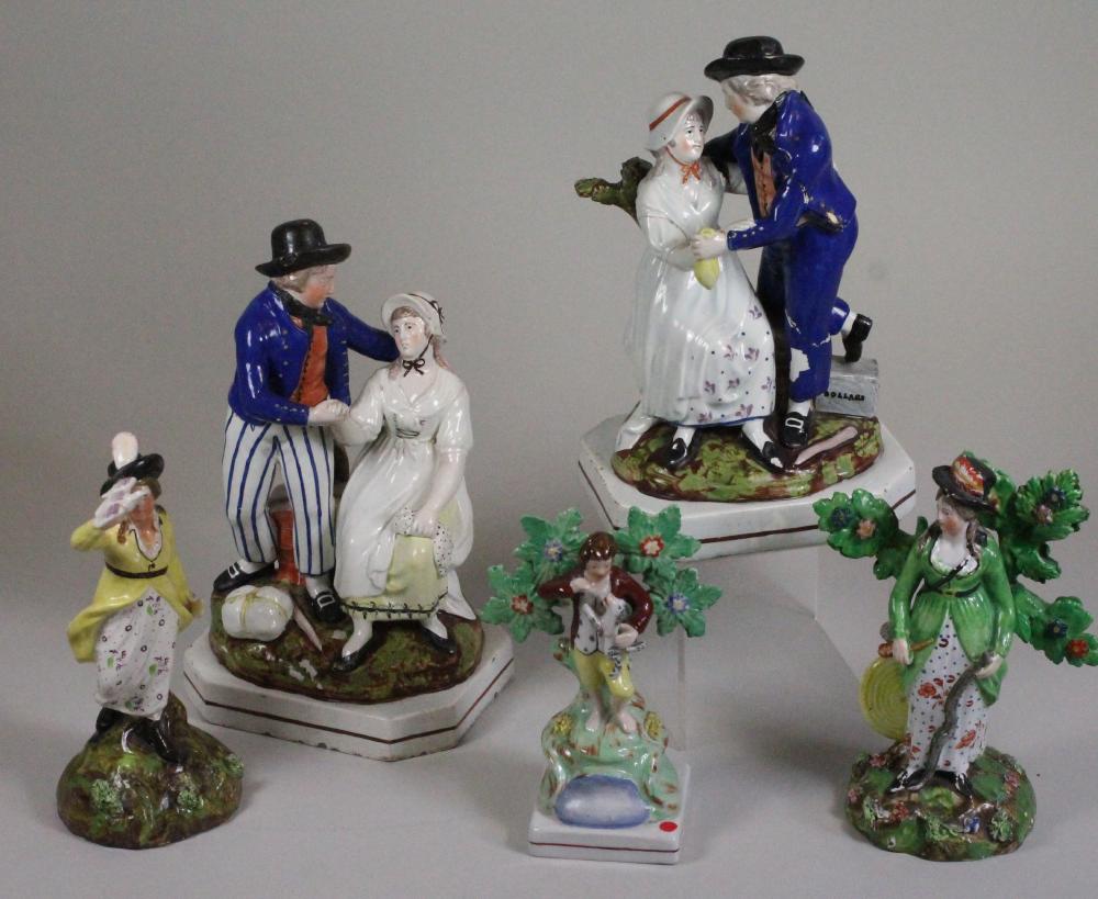 A PAIR OF STAFFORDSHIRE PEARLWARE FIGURES Image