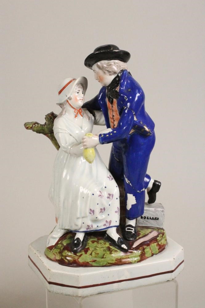 A PAIR OF STAFFORDSHIRE PEARLWARE FIGURES Image