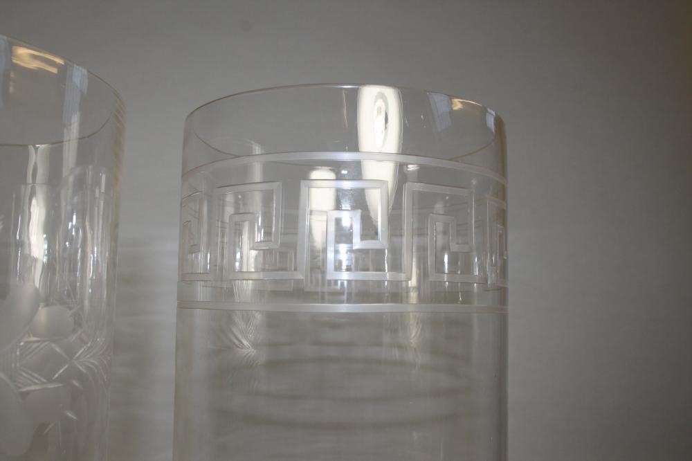 TWO PAIRS OF GLASS STORM LANTERNS Image