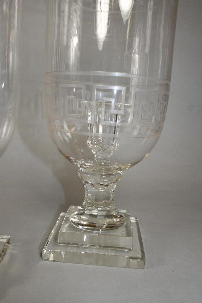 TWO PAIRS OF GLASS STORM LANTERNS Image