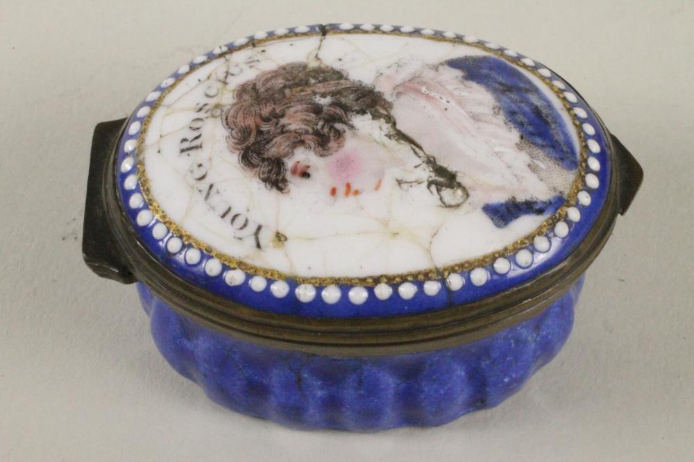 AN ENGLISH ENAMEL ON COPPER PATCH BOX Image