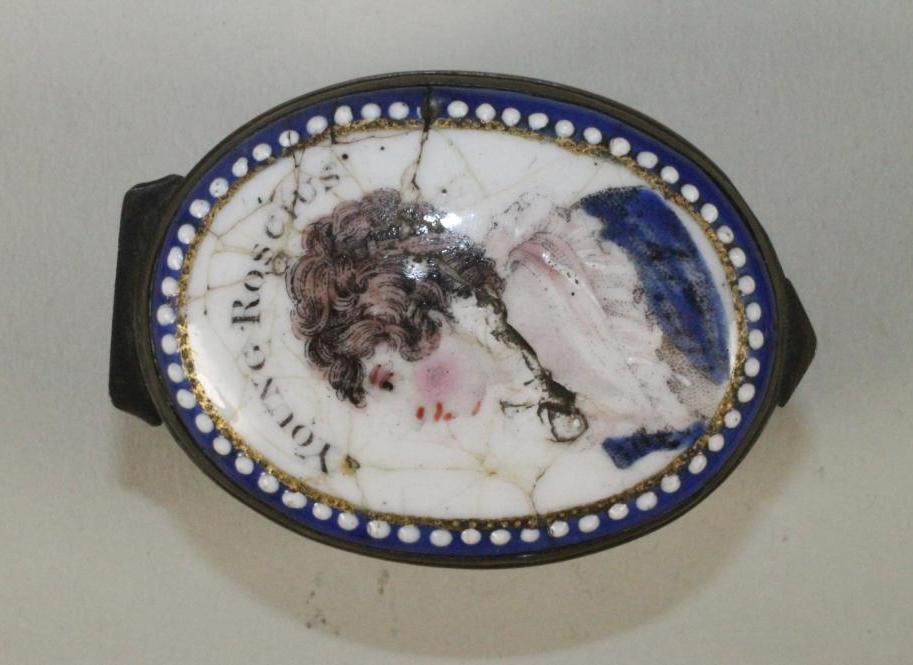 AN ENGLISH ENAMEL ON COPPER PATCH BOX Image