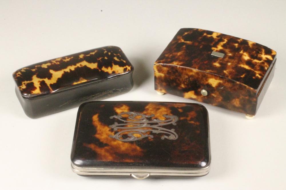 A MID VICTORIAN TORTOISESHELL CARD CASE of rounded oblong form Image