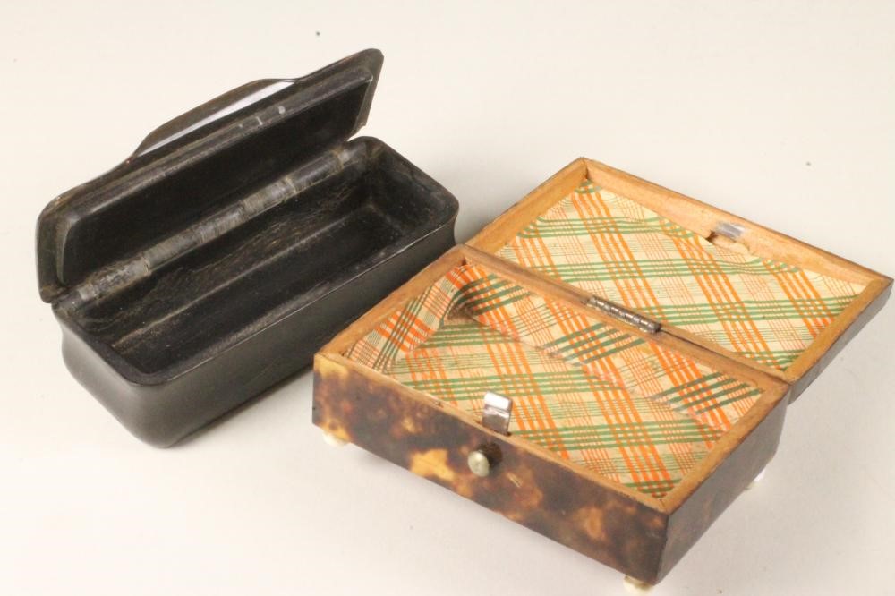 A MID VICTORIAN TORTOISESHELL CARD CASE of rounded oblong form Image