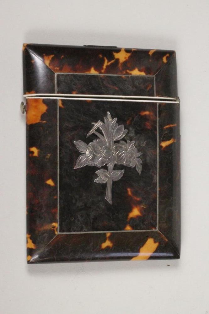 A VICTORIAN TORTOISESHELL VISITING CARD CASE Image