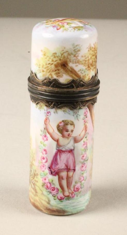 A LIMOGES ENAMEL SCENT PHIAL Image