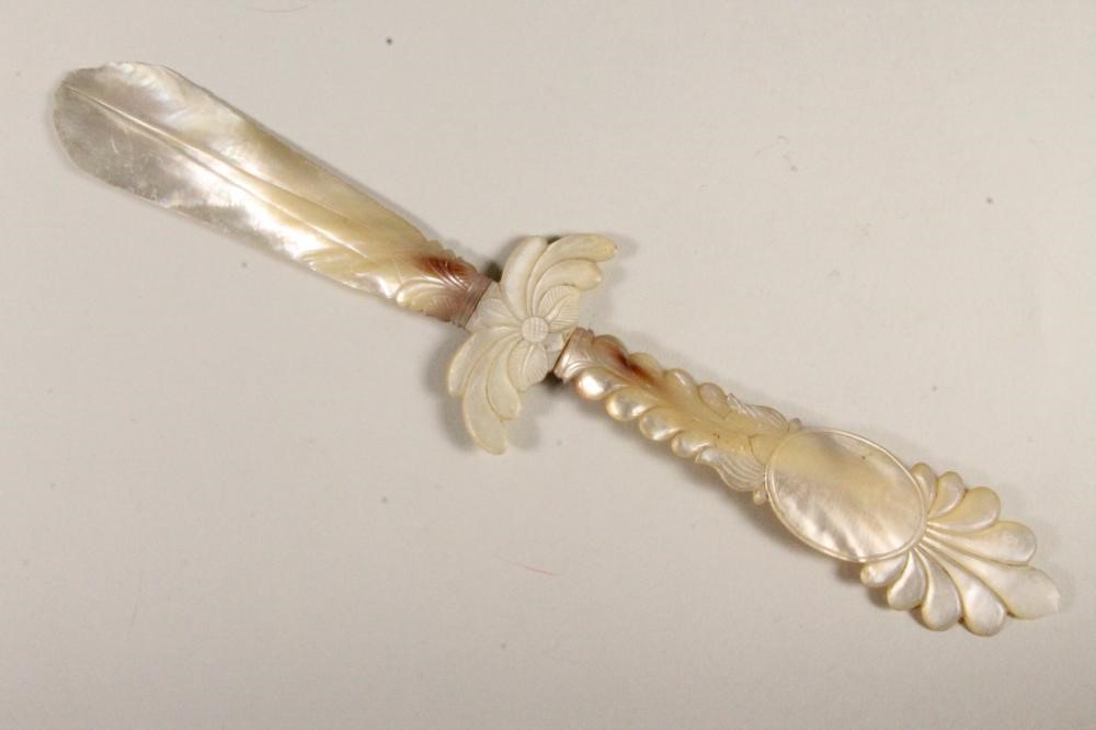 A SECTIONAL MOTHER OF PEARL PAPER KNIFE Image