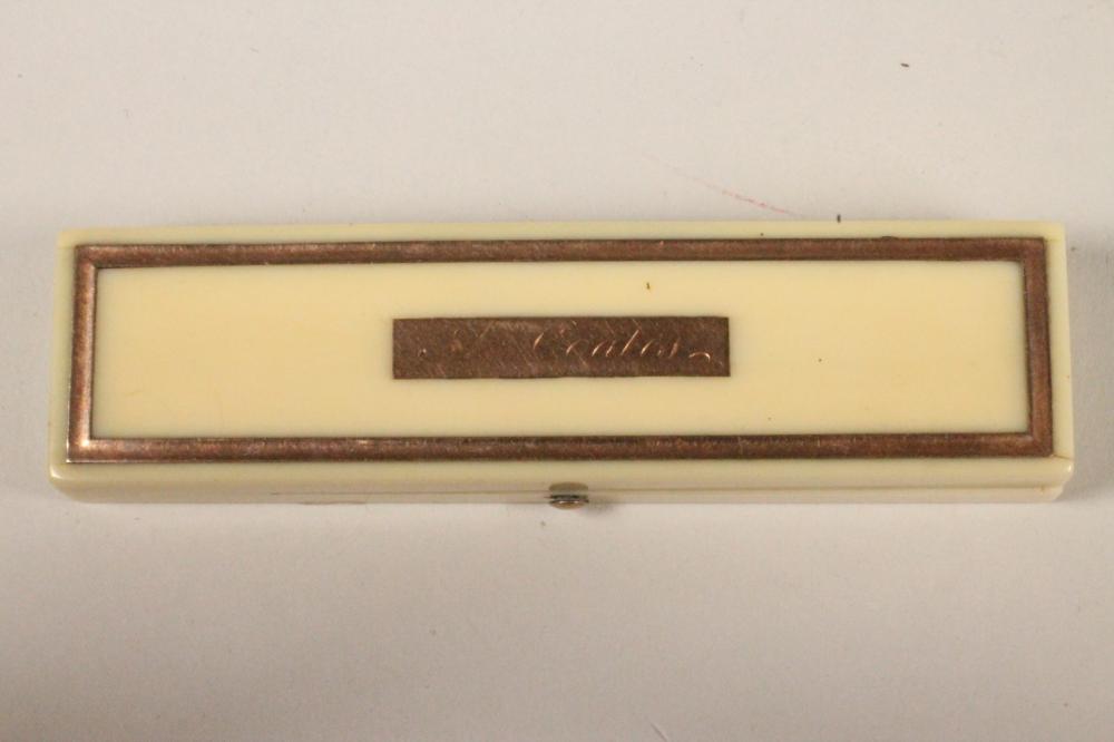 A GEORGIAN IVORY BOX of plain oblong form Image