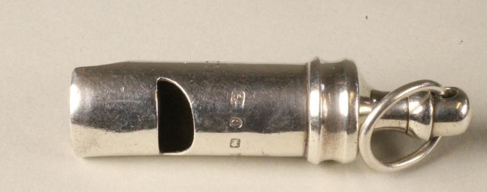 A LATE VICTORIAN SILVER WHISTLE Image