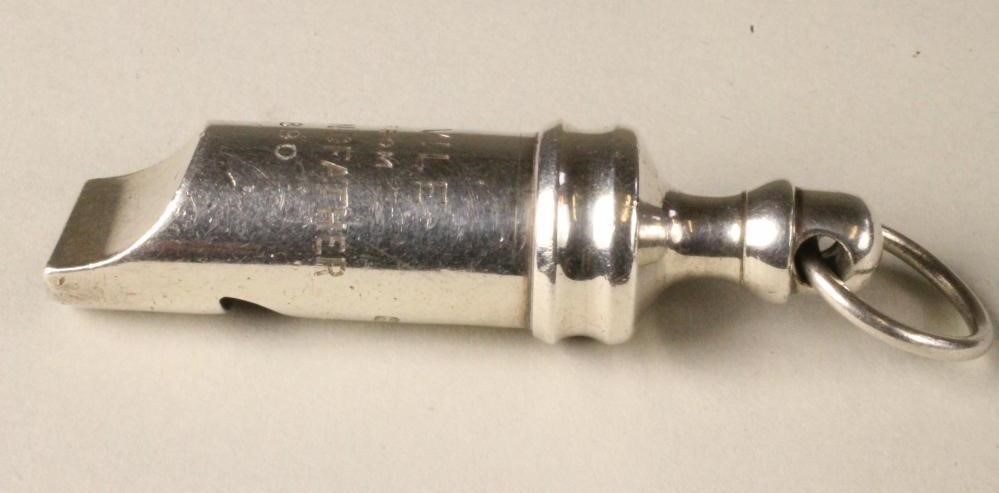 A LATE VICTORIAN SILVER WHISTLE Image