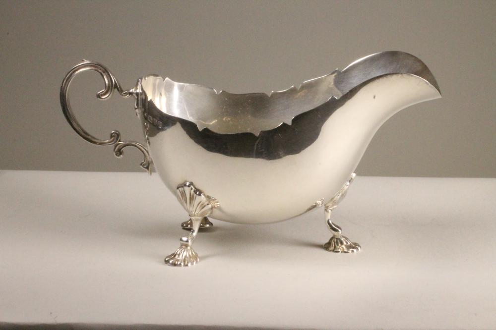 A SILVER SAUCE BOAT Image
