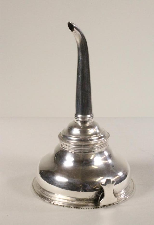 A GEORGE III SILVER WINE FUNNEL Image