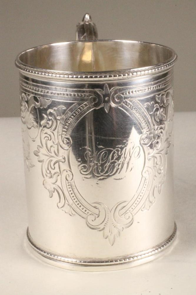 A VICTORIAN SILVER CHRISTENING MUG Image