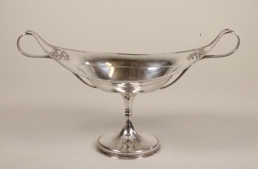 AN EDWARDIAN SILVER PEDESTAL SWEETMEAT DISH Image