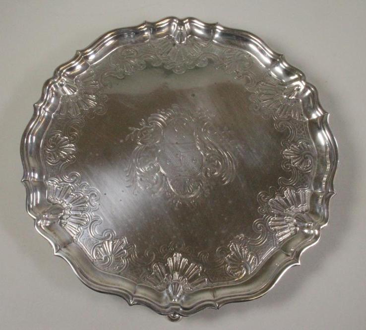 A GEORGE II SILVER SALVER Image