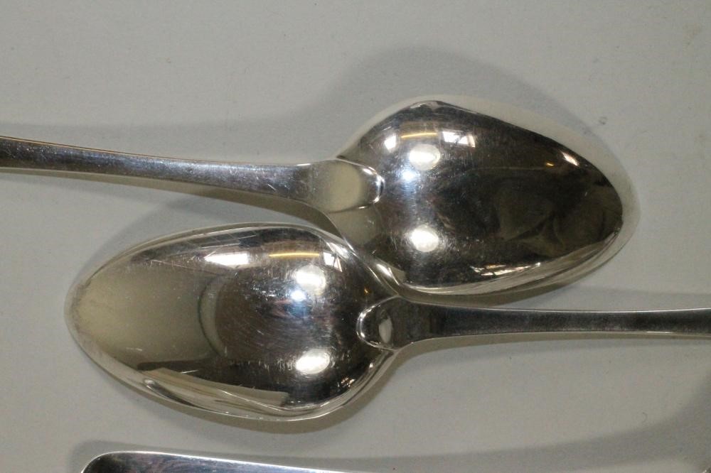A SET OF SIX GEORGE III SILVER DESSERT SPOONS Image