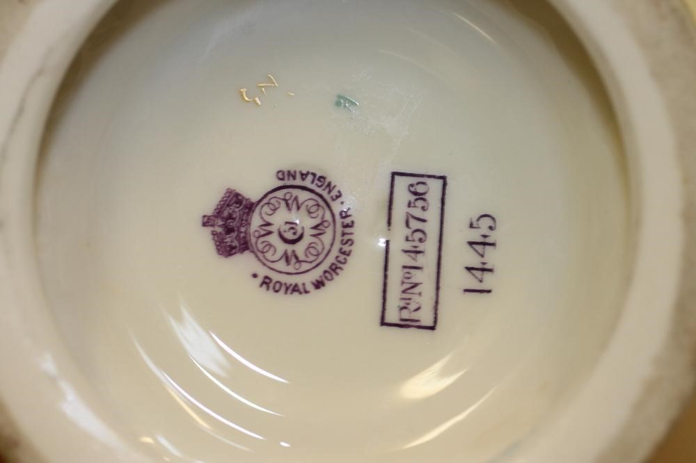 A PAIR OF ROYAL WORCESTER CHINA BOTTLE VASES Image