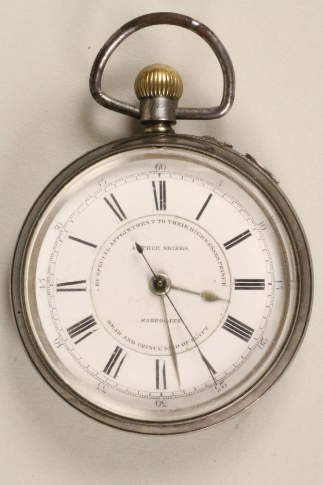 A GENTLEMAN'S LATE VICTORIAN SILVER CASED TOP WIND POCKET WATCH Image