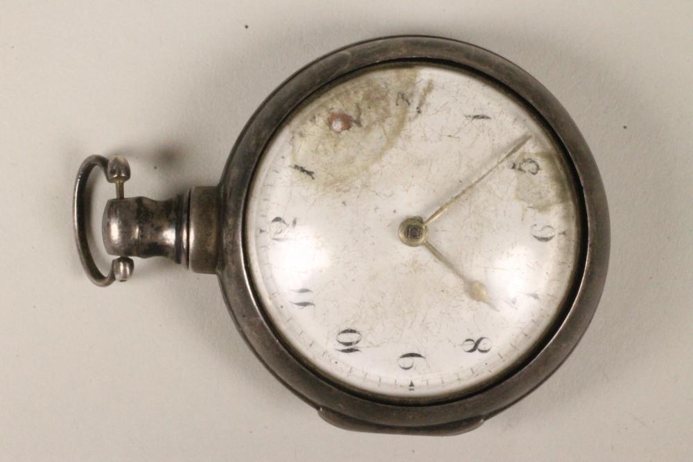 A GENTLEMAN'S LATE GEORGE III SILVER PAIR CASED POCKET WATCH Image