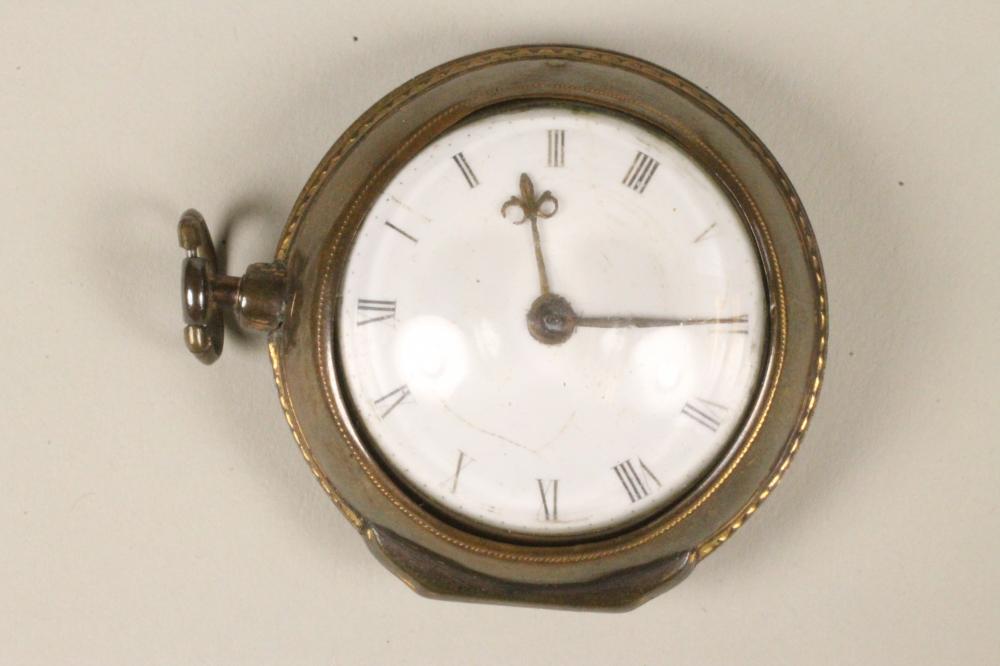 A GENTLEMAN'S GEORGE III GILT METAL PAIR CASED POCKET WATCH Image