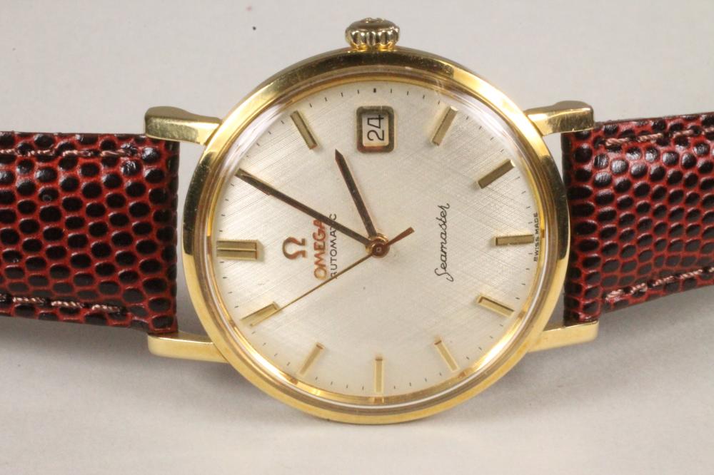 A GENTLEMAN'S 18CT GOLD OMEGA SEAMASTER AUTOMATIC WRISTWATCH Image