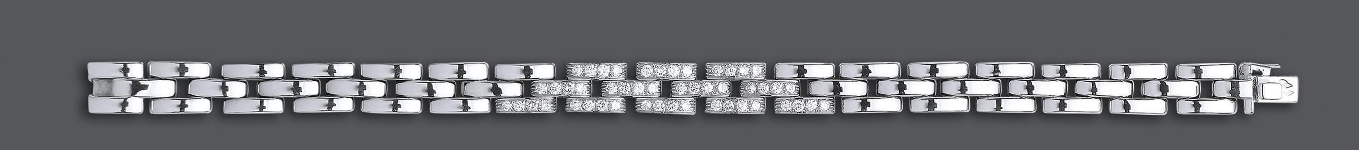 A CARTIER 18CT WHITE GOLD AND DIAMOND "PANTHERE" BRACELET Image