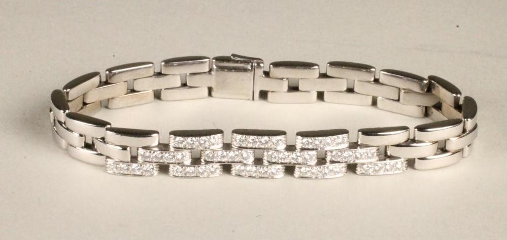 A CARTIER 18CT WHITE GOLD AND DIAMOND "PANTHERE" BRACELET Image