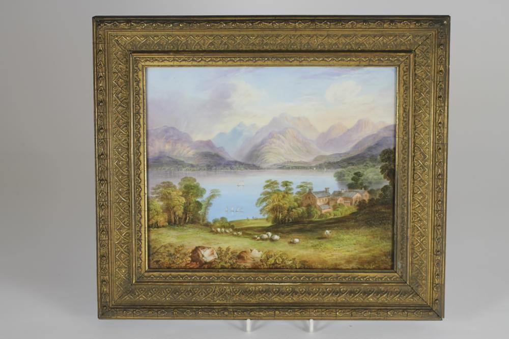 A VICTORIAN PORCELAIN PLAQUE of plain oblong form Image