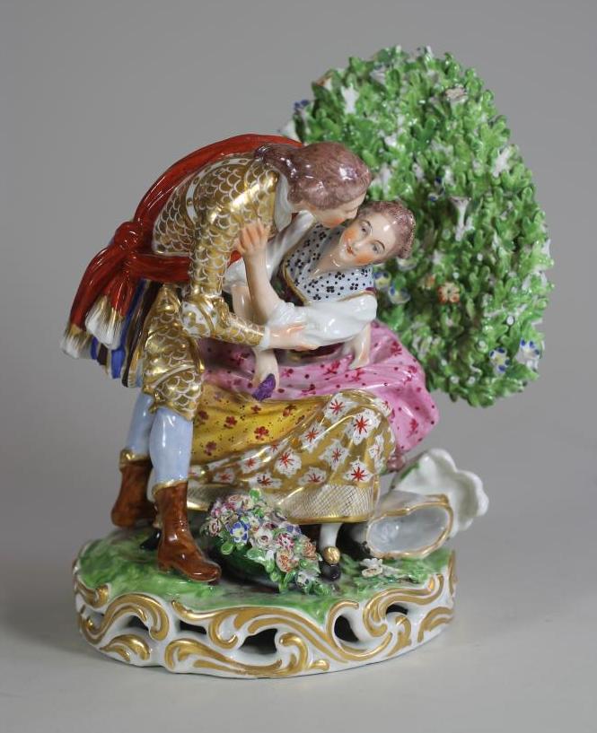 A FRENCH PORCELAIN FIGURE GROUP Image