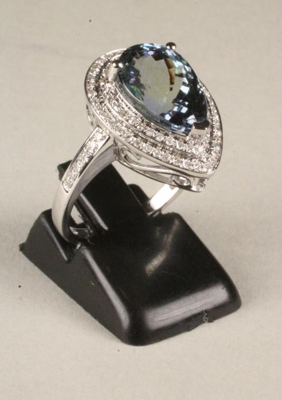 A TANZANITE AND DIAMOND COCKTAIL RING Image