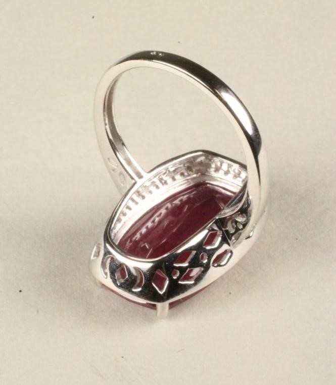 A RUBY AND DIAMOND COCKTAIL RING Image
