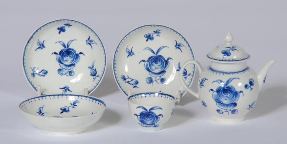 A FIRST PERIOD WORCESTER PORCELAIN MINIATURE PART TEA SERVICE Image