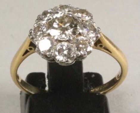 A DIAMOND CLUSTER RING Image
