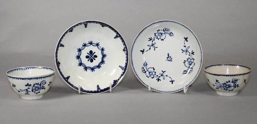 TWO PENNINGTON'S LIVERPOOL PORCELAIN TEABOWLS AND A SAUCER Image