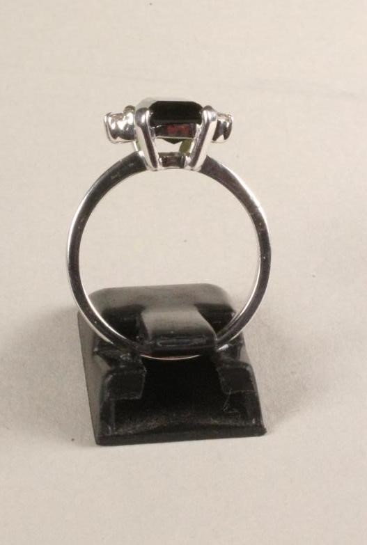 A GREEN TOURMALINE AND DIAMOND DRESS RING Image