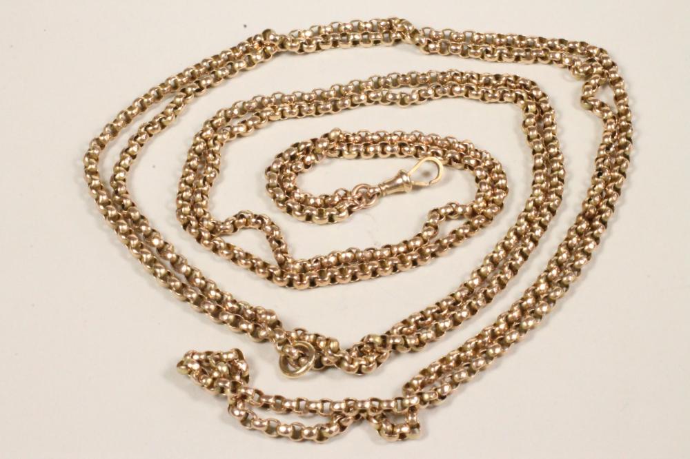 A FACETED CURB LINK GUARD CHAIN with dog-clip fastener Image