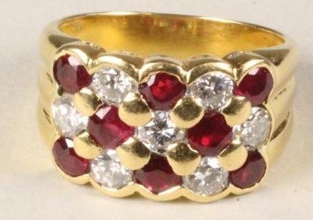 A RUBY AND DIAMOND RING Image