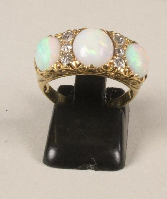 AN OPAL AND DIAMOND RING Image