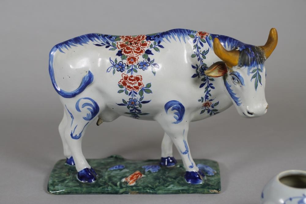 A DUTCH DELFT MODEL OF A COW Image