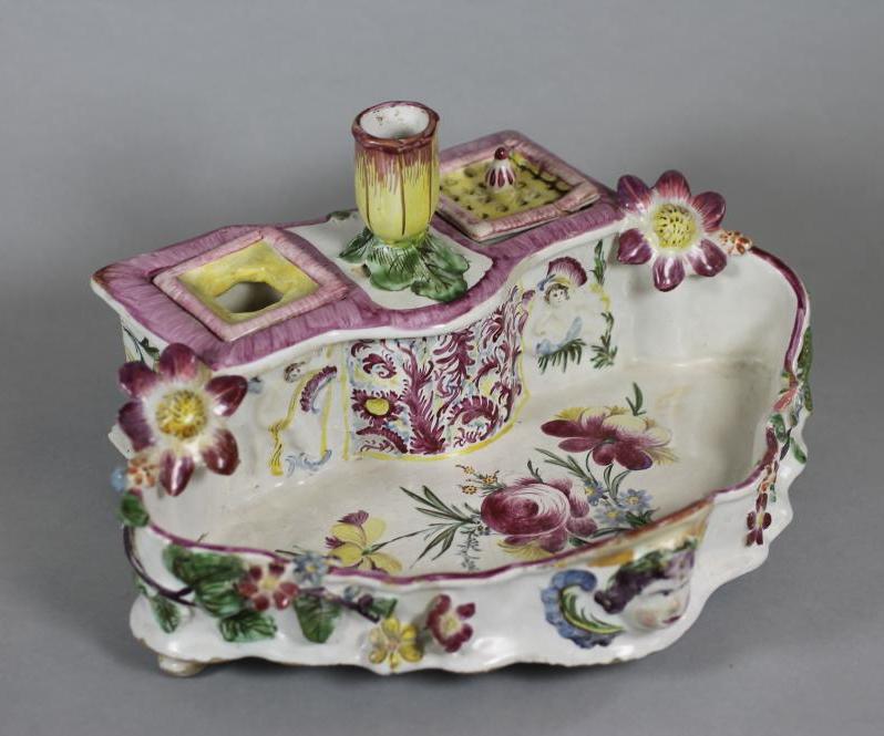 A FRENCH FAIENCE DESK STANDISH Image