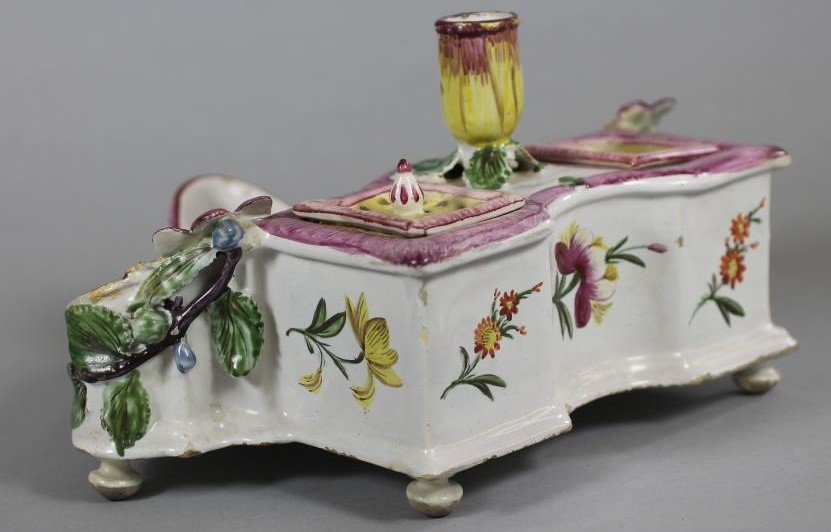 A FRENCH FAIENCE DESK STANDISH Image