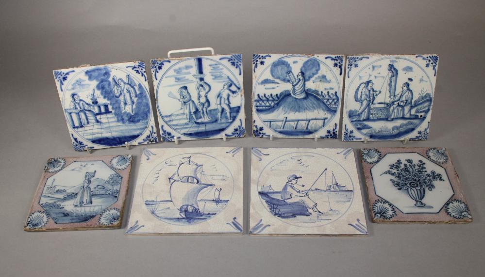 A SET OF FOUR DUTCH DELFT TILES Image