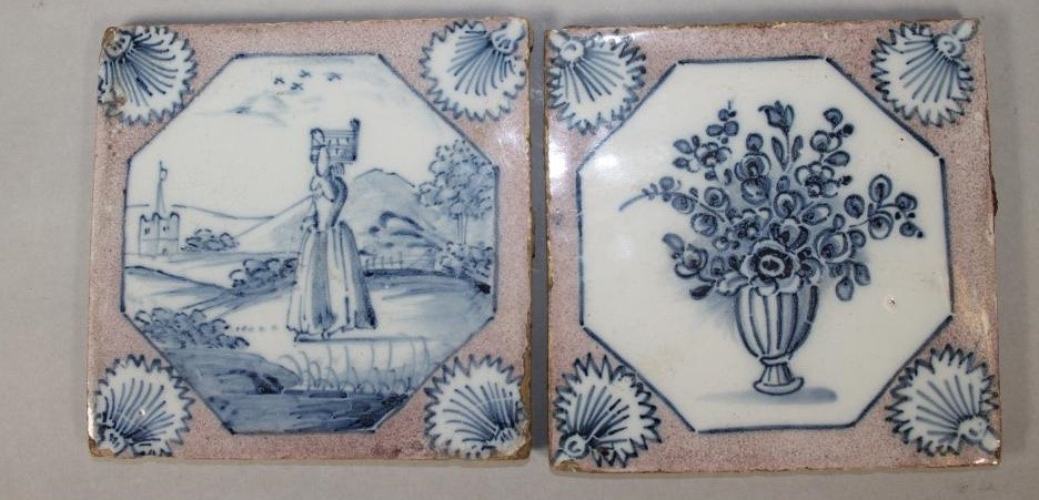 A SET OF FOUR DUTCH DELFT TILES Image