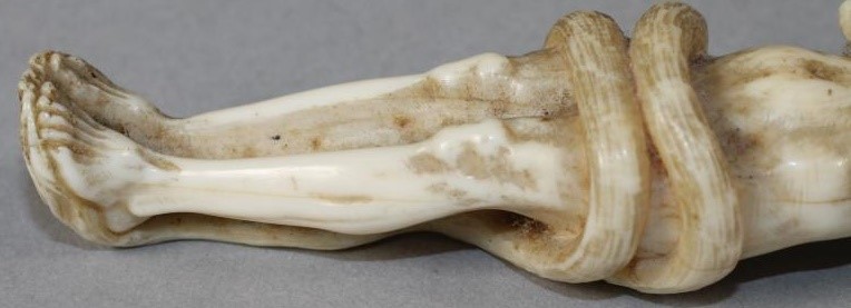A EUROPEAN IVORY FIGURAL PAPER KNIFE Image
