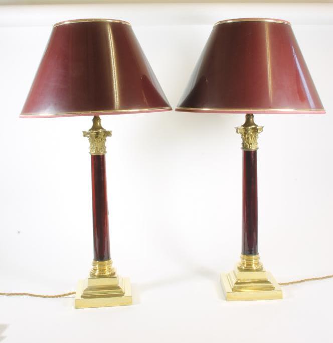 A PAIR OF ELECTRIC TABLE LAMPS Image