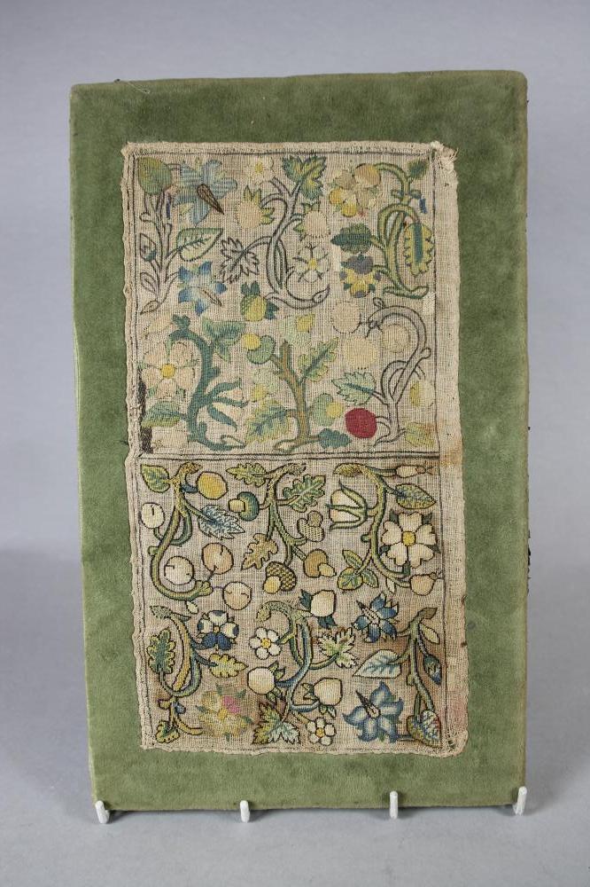 A SMALL PART FINISHED ENGLISH EMBROIDERED DOUBLE PANEL Image