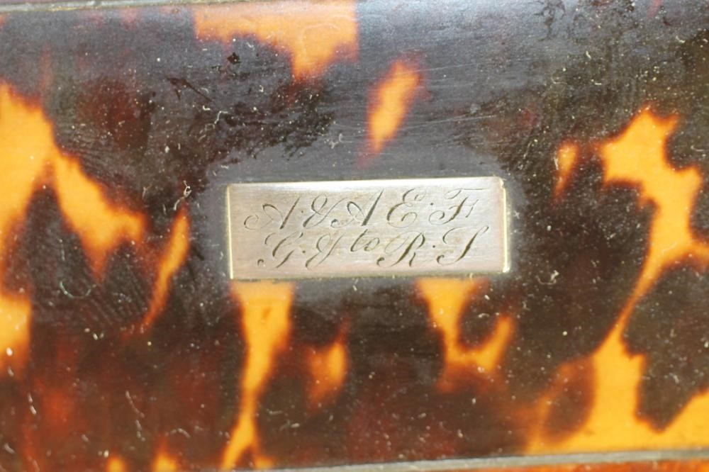 A GEORGIAN TORTOISESHELL TEA CADDY of sarcophagus form Image