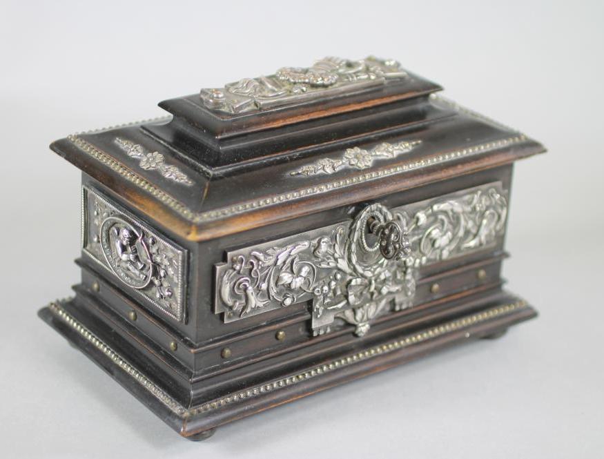 A GERMAN EBONISED CASKET Image